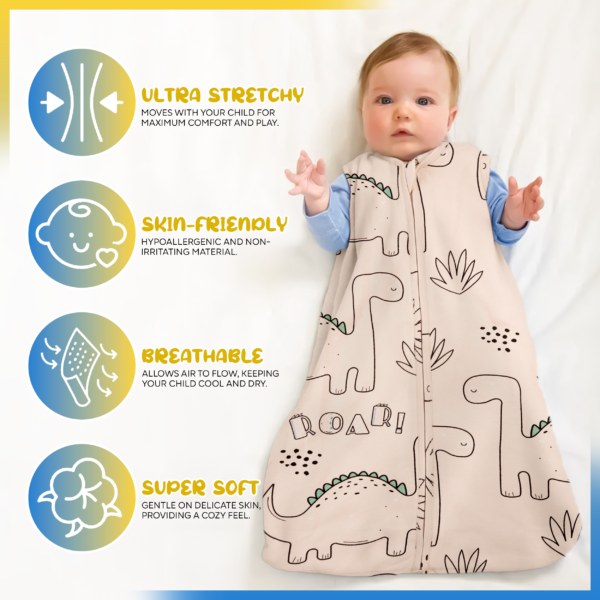 Dino Snuggles 100 % Organic Cotton Baby Sleep Sacks - Image 2