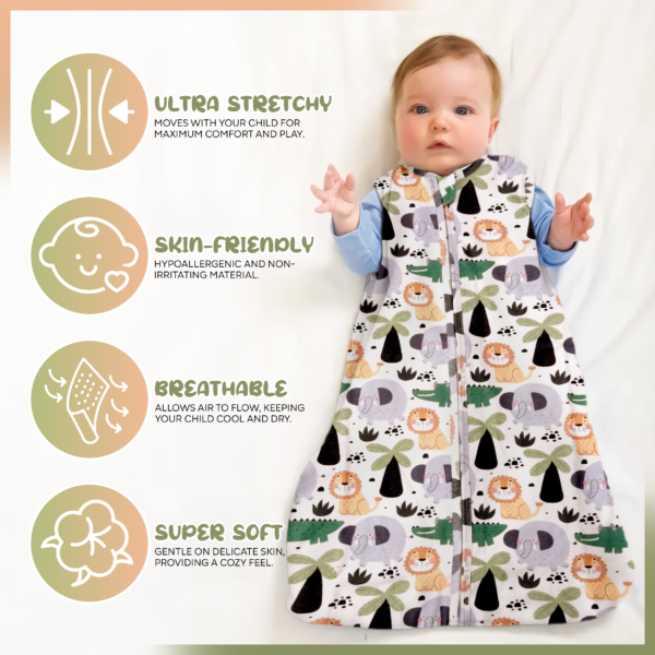 Jungle Hugs 100 % Organic Cotton Baby Sleep Sacks - Image 2
