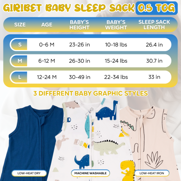 Dino Snuggles 100 % Organic Cotton Baby Sleep Sacks - Image 3