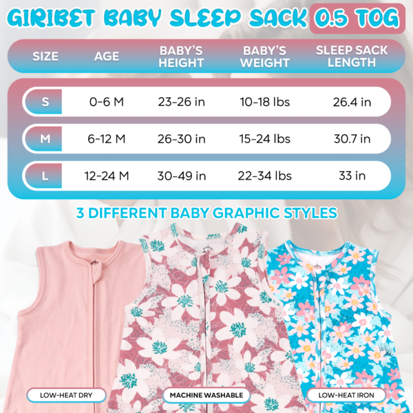 Floral Dreams 100 % Organic Cotton Baby Sleep Sacks - Image 3