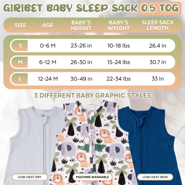 Jungle Hugs 100 % Organic Cotton Baby Sleep Sacks - Image 3